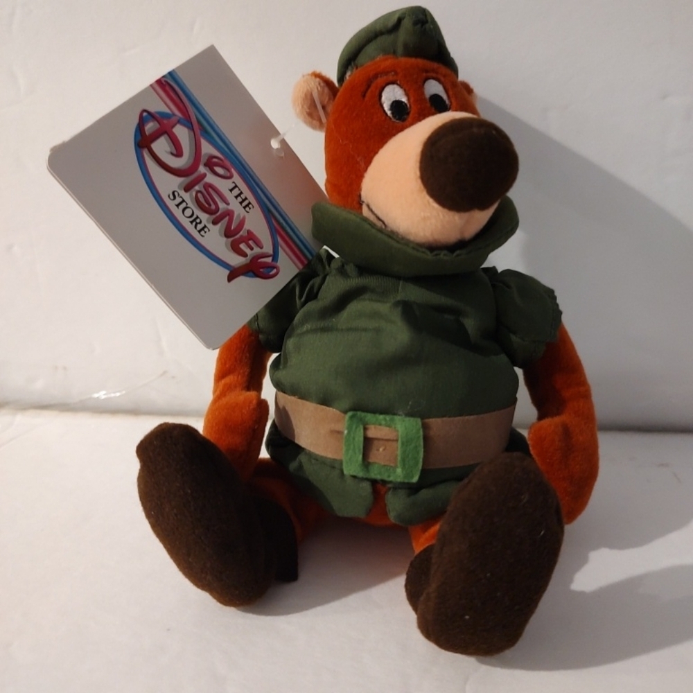 Disney Forest Green and Brown Plush Bear Little John Robin Hood